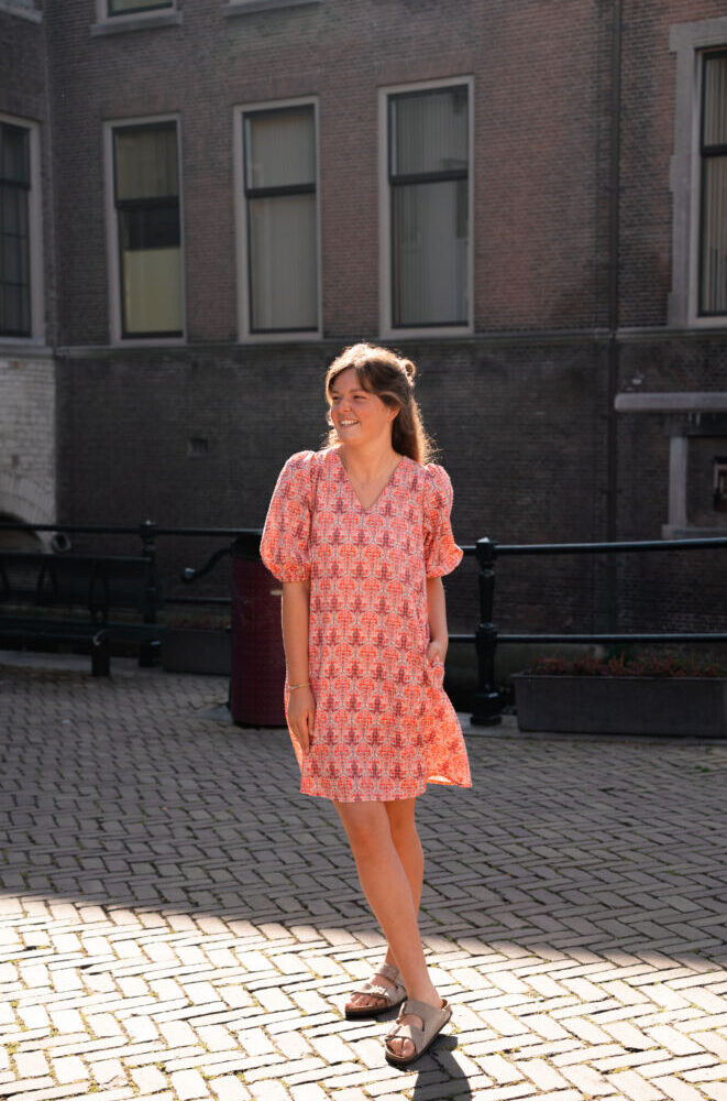azzurro dress esmee pink print