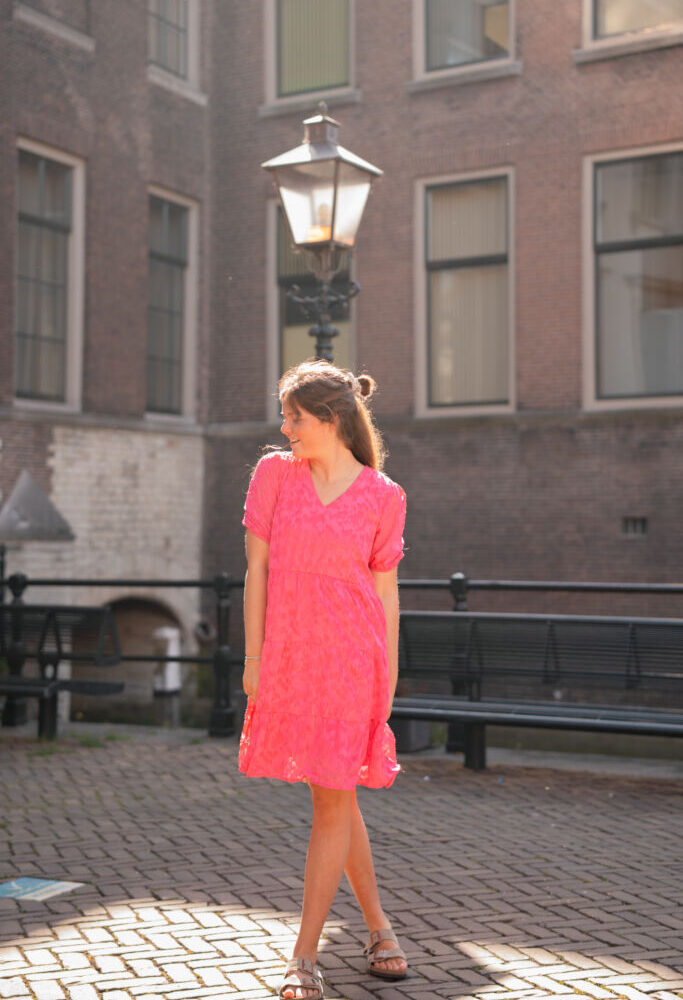 azzurro dress pink wide Cora