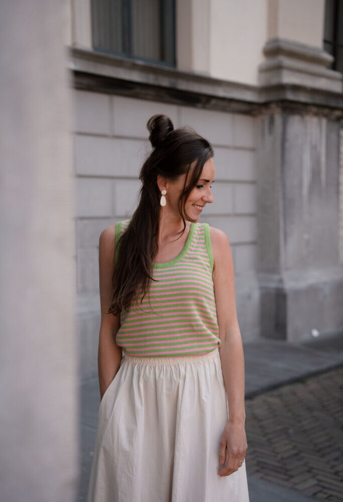 Ydence top Amelia green/pink