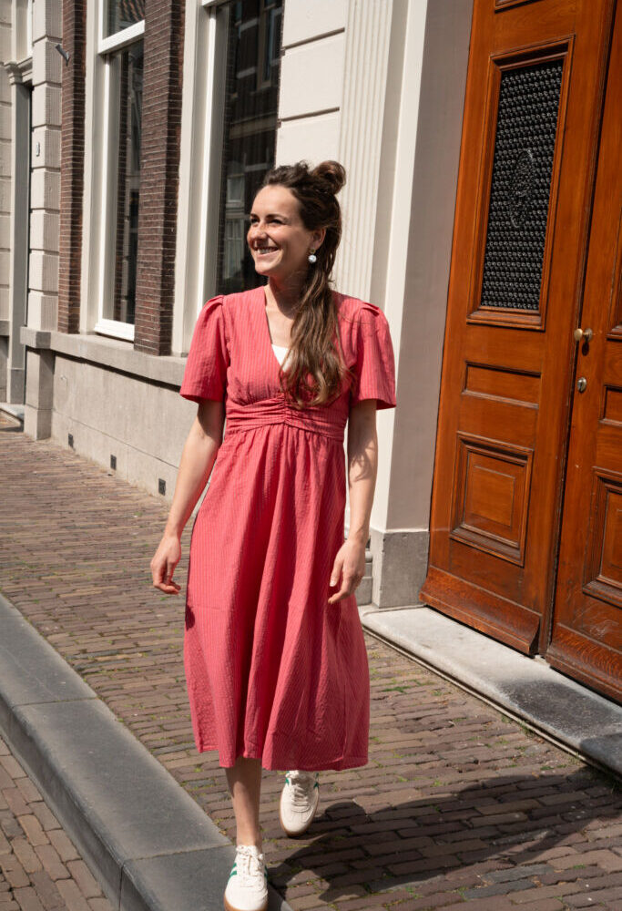 Atelier red/pink striped dress