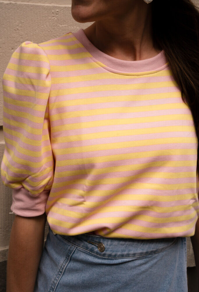 Atelier t-shirt yellow/pink striped