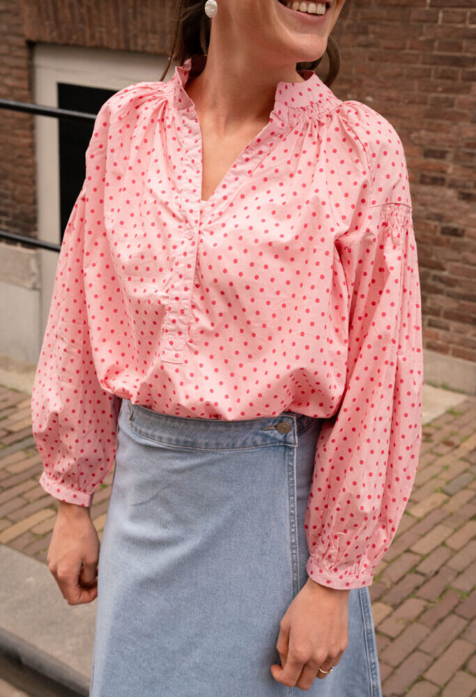 Lili dotted blouse pink