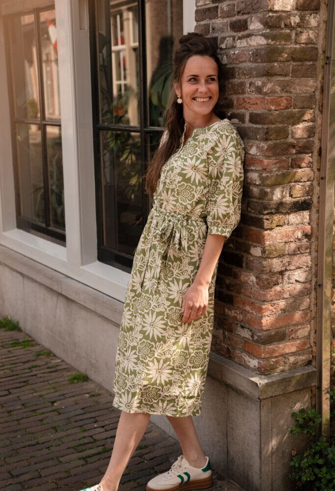 Callie green flower dress