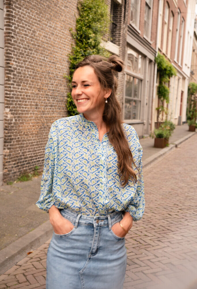 Azzurro blouse Suus green/blue 5316