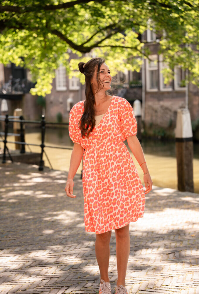 tiger dress pien dress short pink