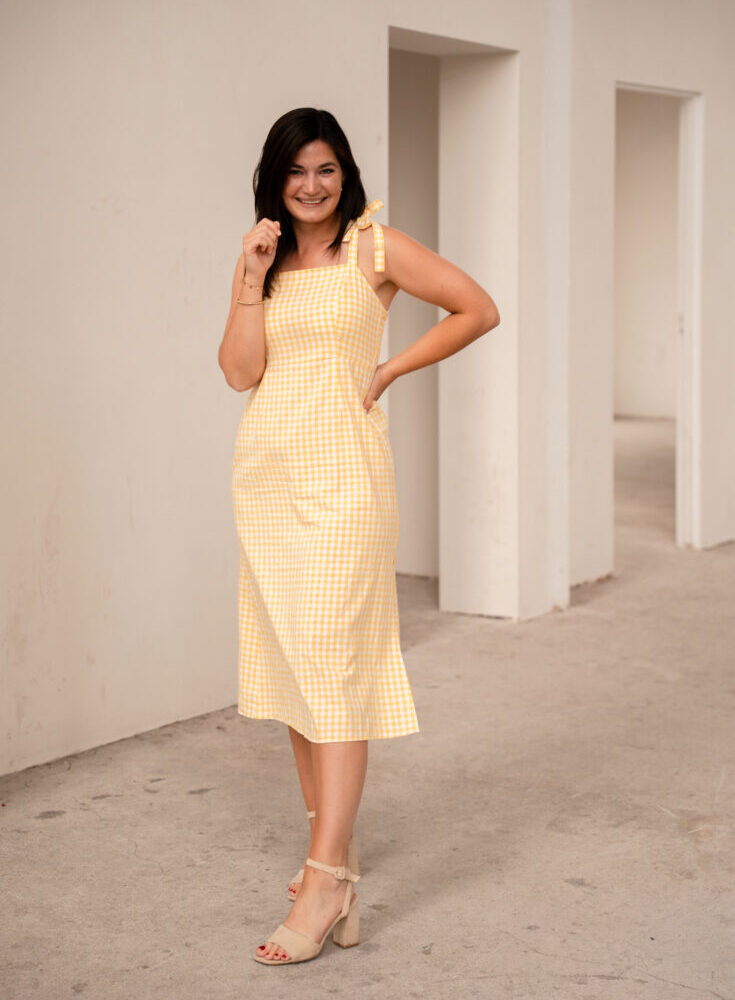 yellow blocks enfola dress