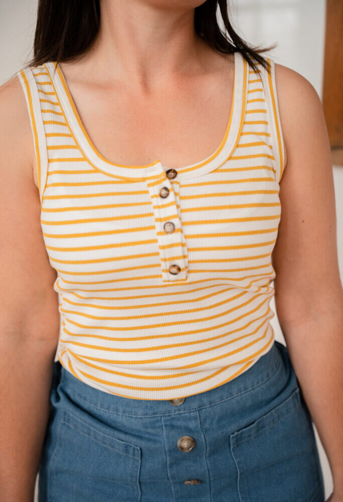 char stripe yellow summer top