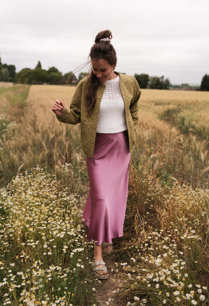 Satin skirt Fien pink