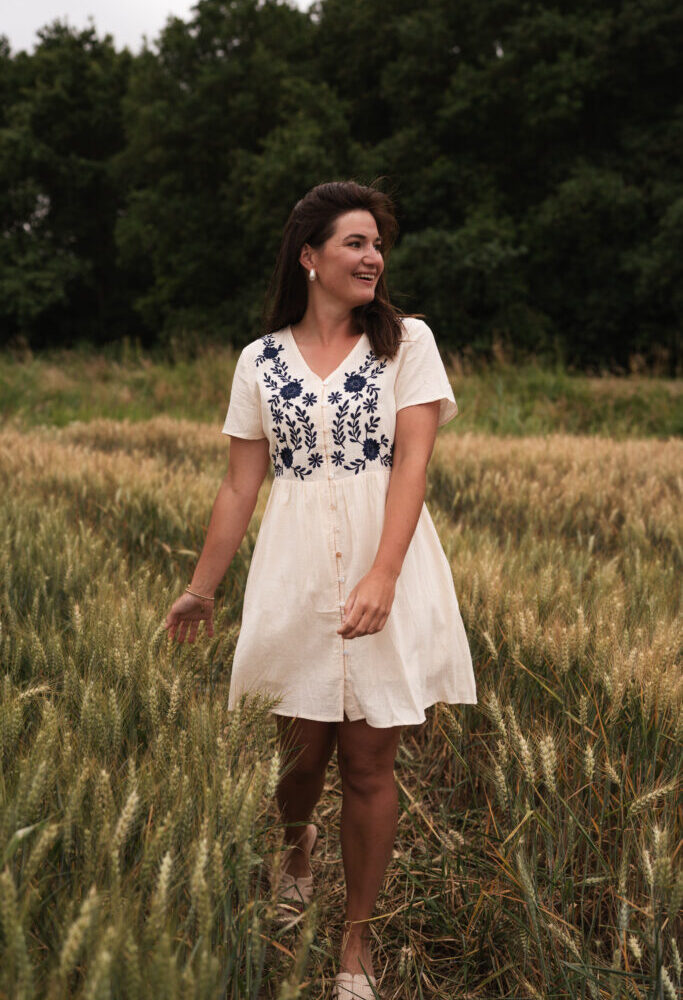 Delft dress cotton beige