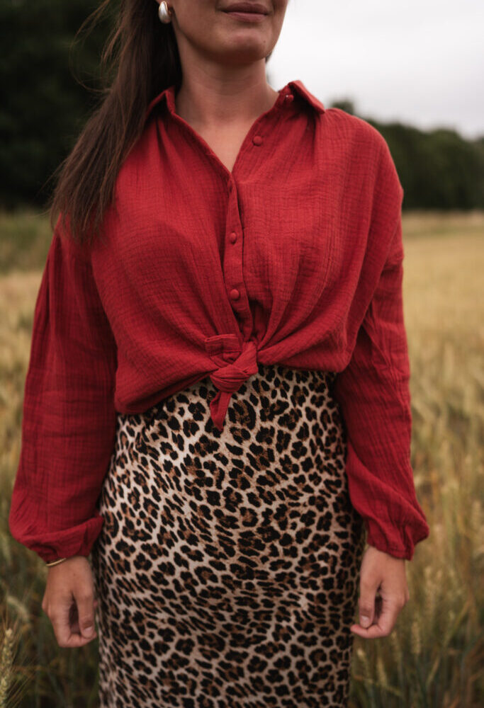 April Basic bordeaux blouse cotton
