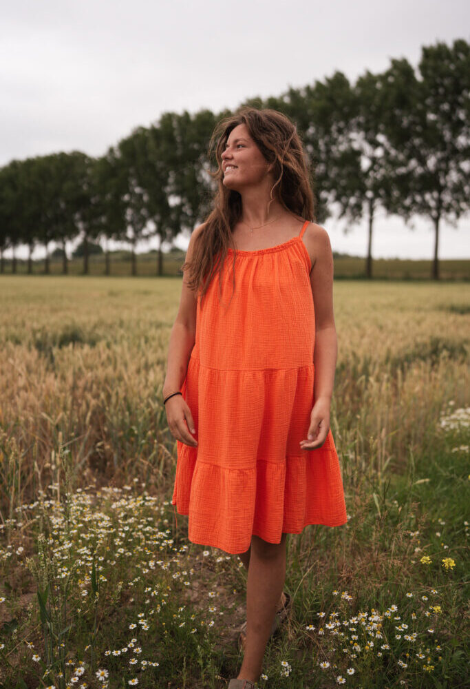 pinka summer dress orange