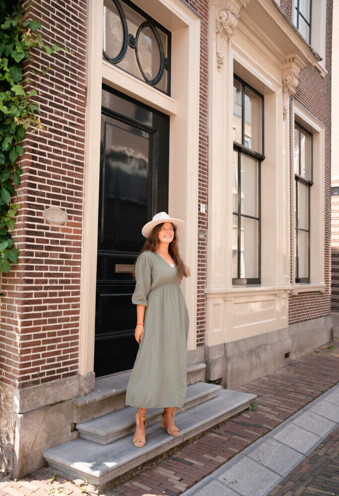 Ellen dress cotton Caro army