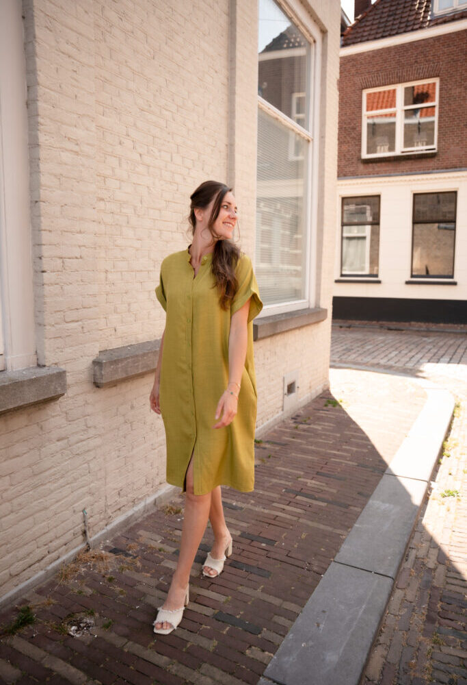 azzurro dress olive 5549