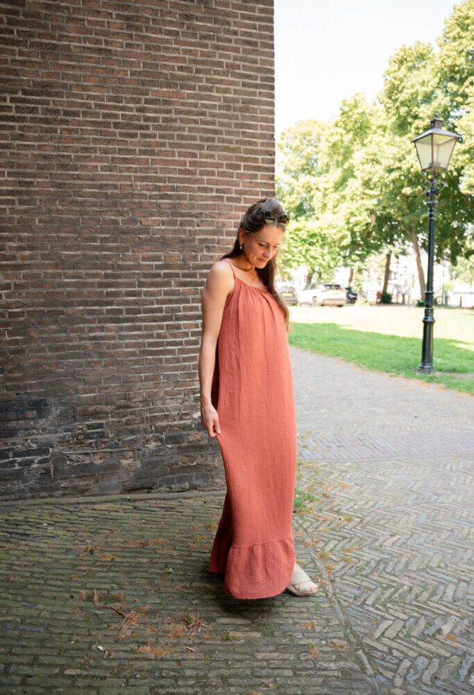 summer dress long Jo old pink