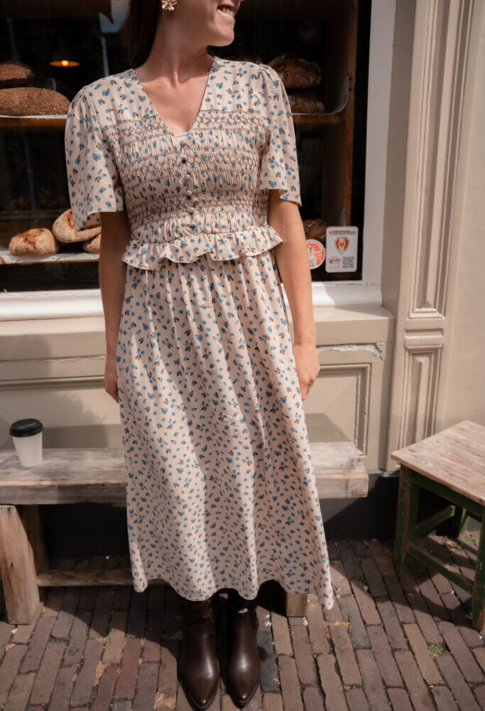Atelier Reve dress Feline smoke gray flower