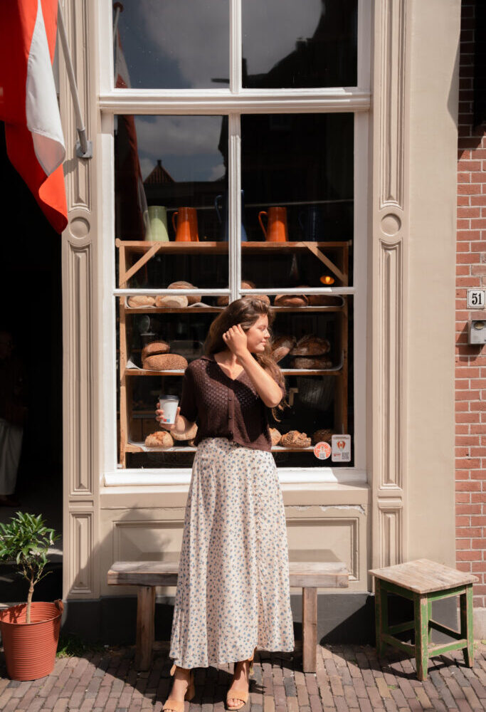 Atelier Reve skirt Feline smoke gray flower