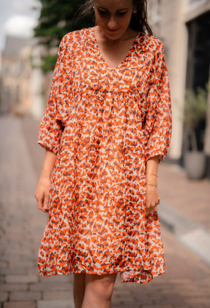 Azzurro dress orange