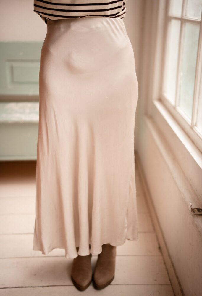 Satin skirt bobby creme