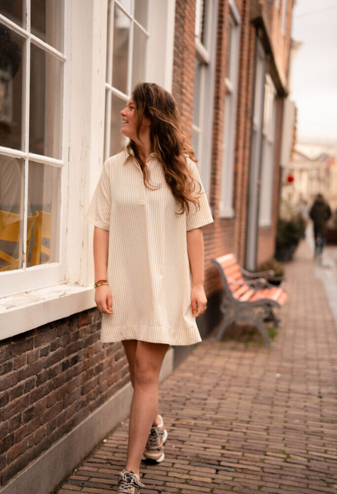 CTN blouse dress beige Rolo 26SD028