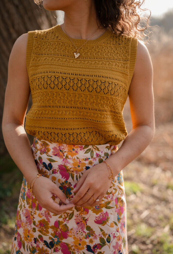 Daphne top crochet 1585 olive spencer