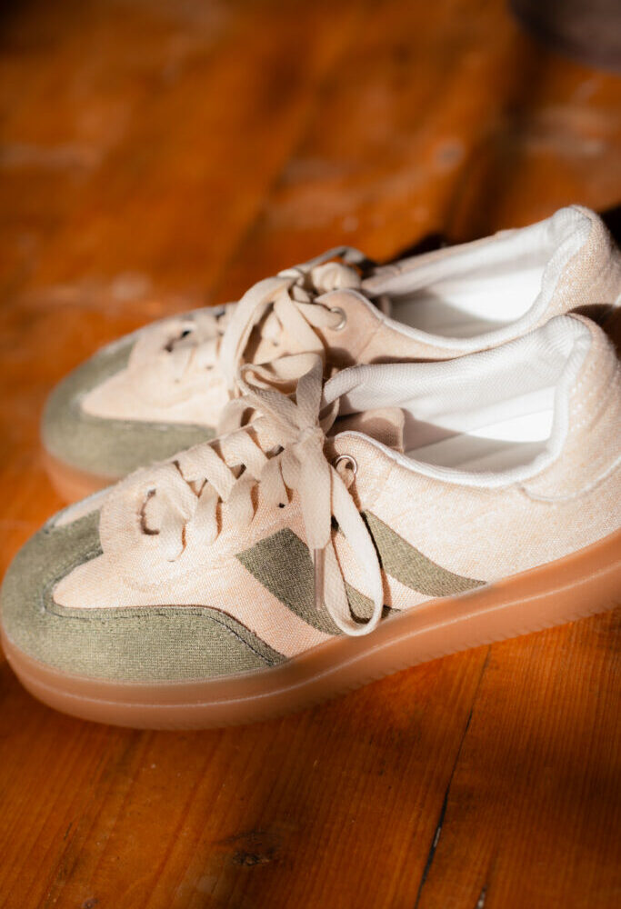 9159 green sneakers linnen