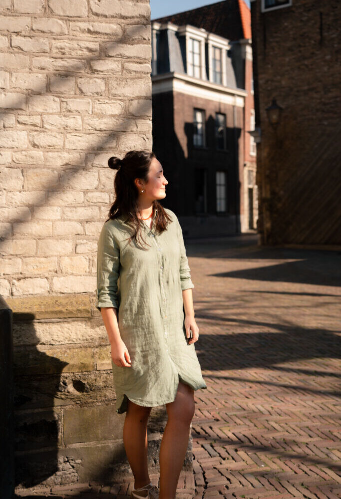 enfola dress linnen 06659 perla army