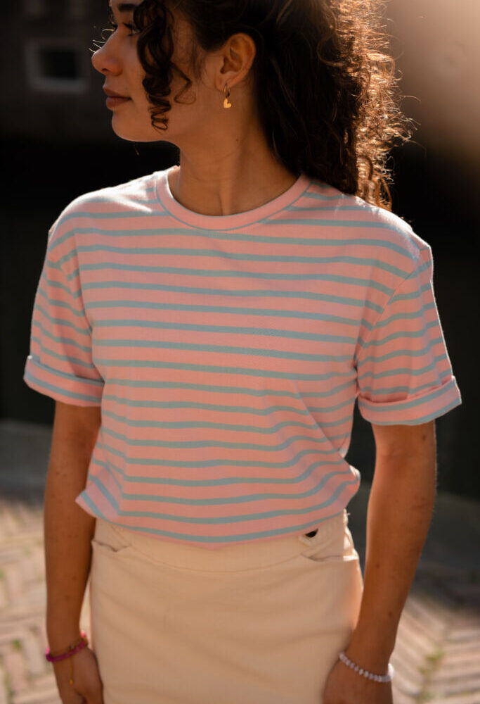 shirt maureen 3262 short pink/blue