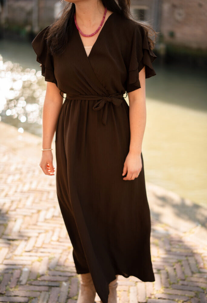 4023 dress long marloeke brown