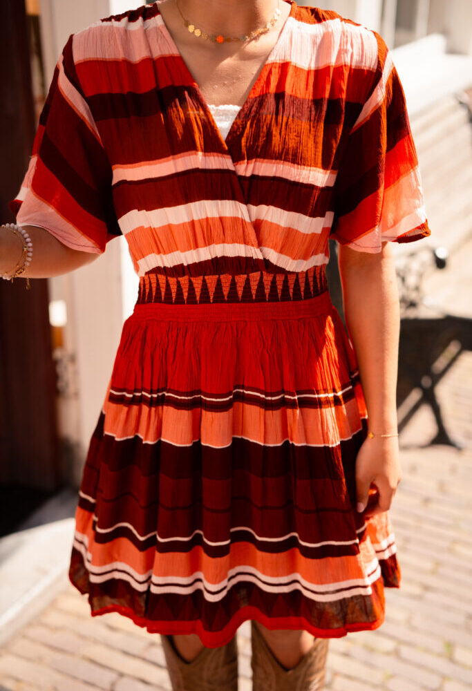ANGE oflyma sulana bordeaux stripe dress