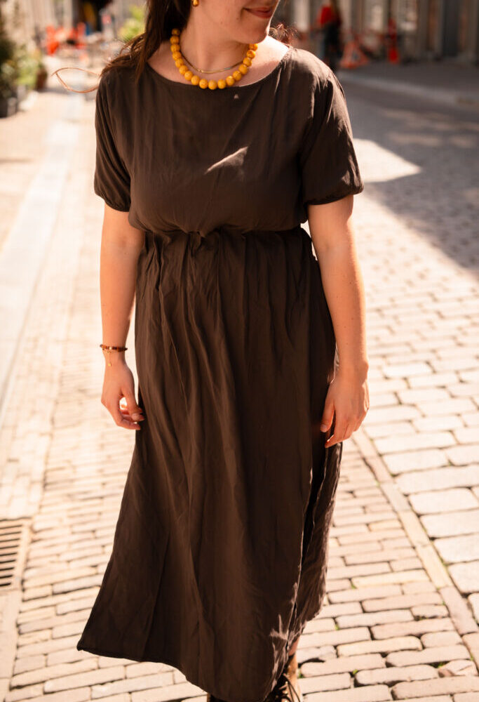 steff brown dress