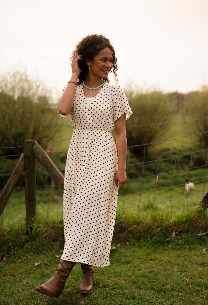 milo 2601 livia blanc dot dress