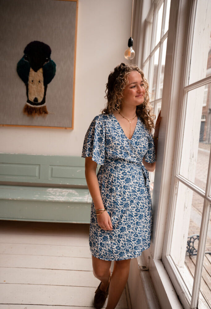 6761 dress wrap blue santorini