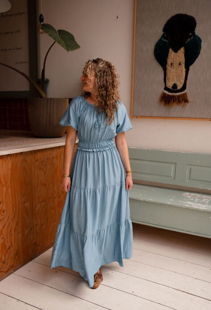 Crete dress long blue