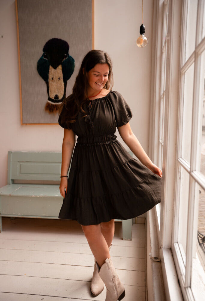 Crete dress short brown