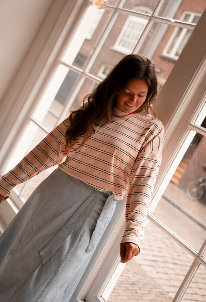 92104 azzurro long sleeve pink retro