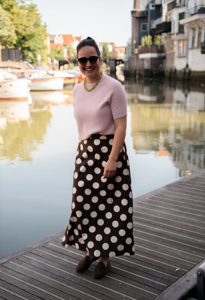 Azzurro 94102 skirt dot paris brown