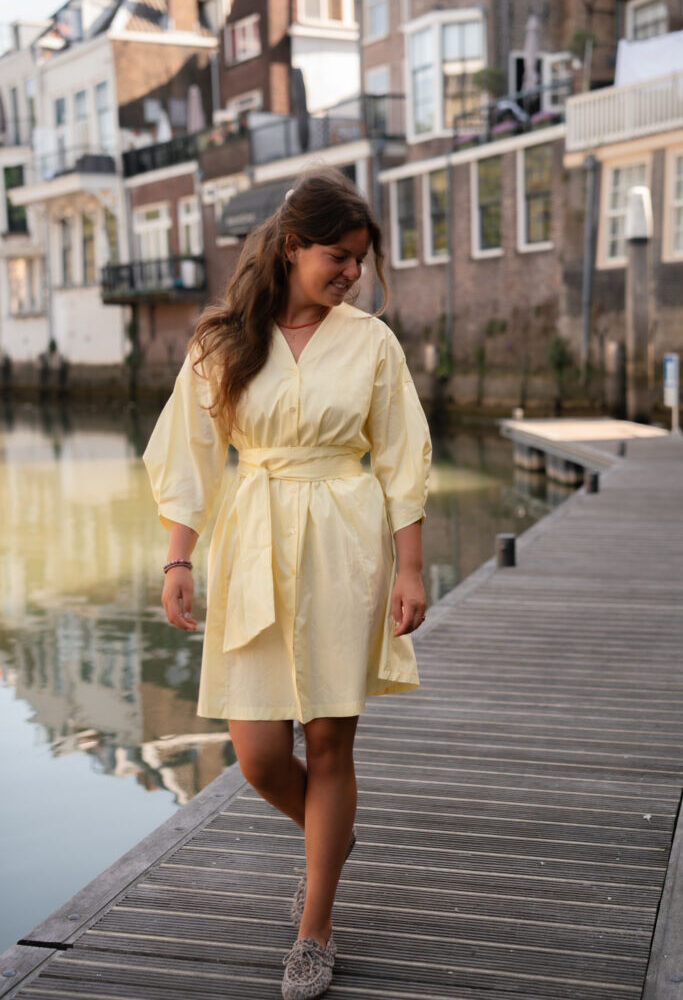 Azzurro 8614 dress coco yellow