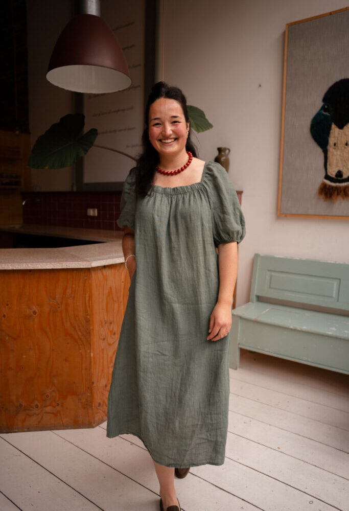 linnen square dress vienna army