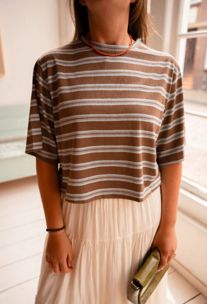 23597 stripe shirt blue/brown RETRO