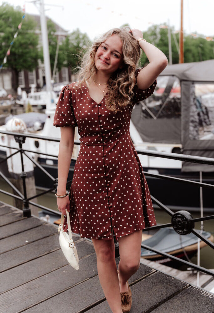 ydence dress amaya brown