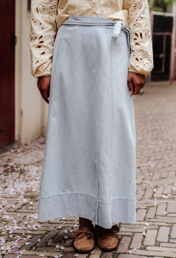 11391 jeans skirt clair