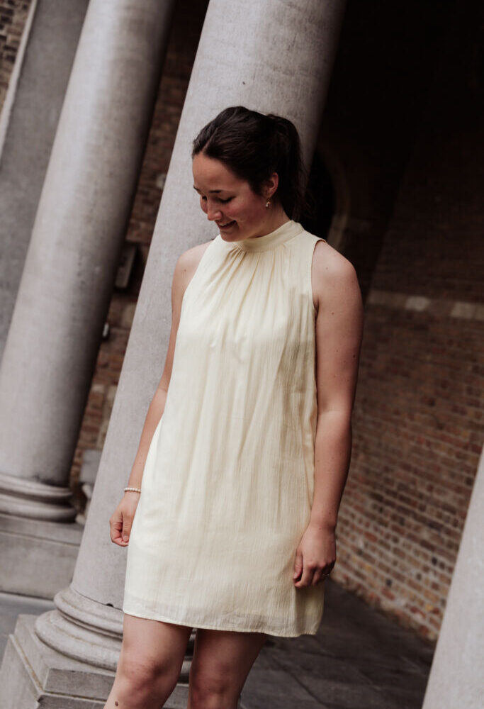 ydence dress nyla soft yellow
