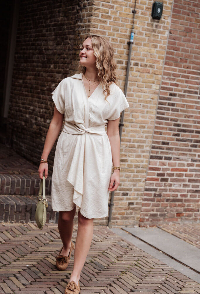 Azzurro 7027 emma dress beige