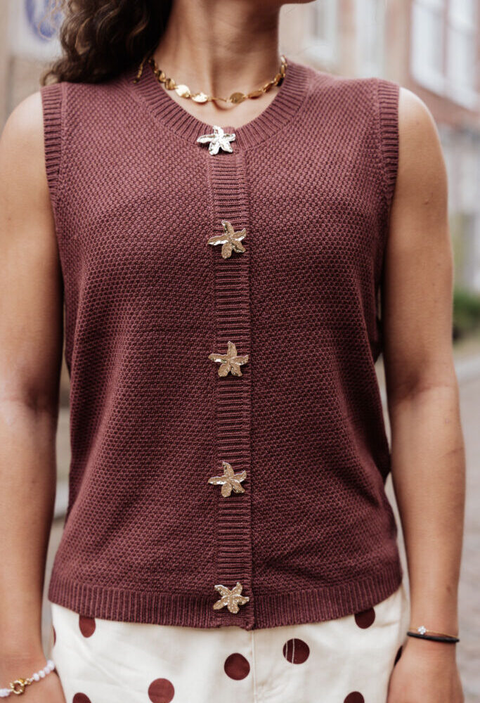 ydence knitted top mona brown