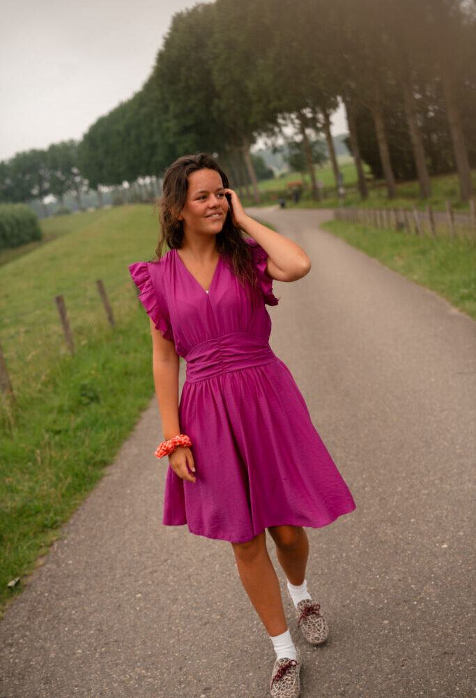 8756 azzurro fiona dress magenta
