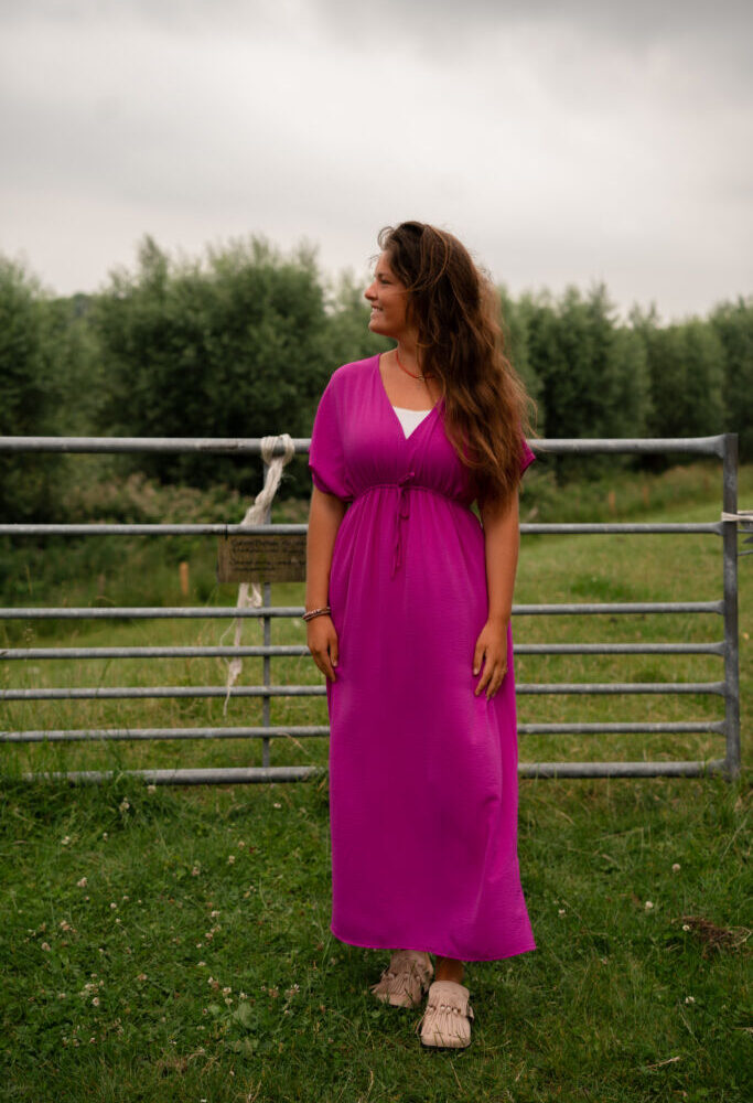 3894-1 Azzurro dress Lissabon magenta