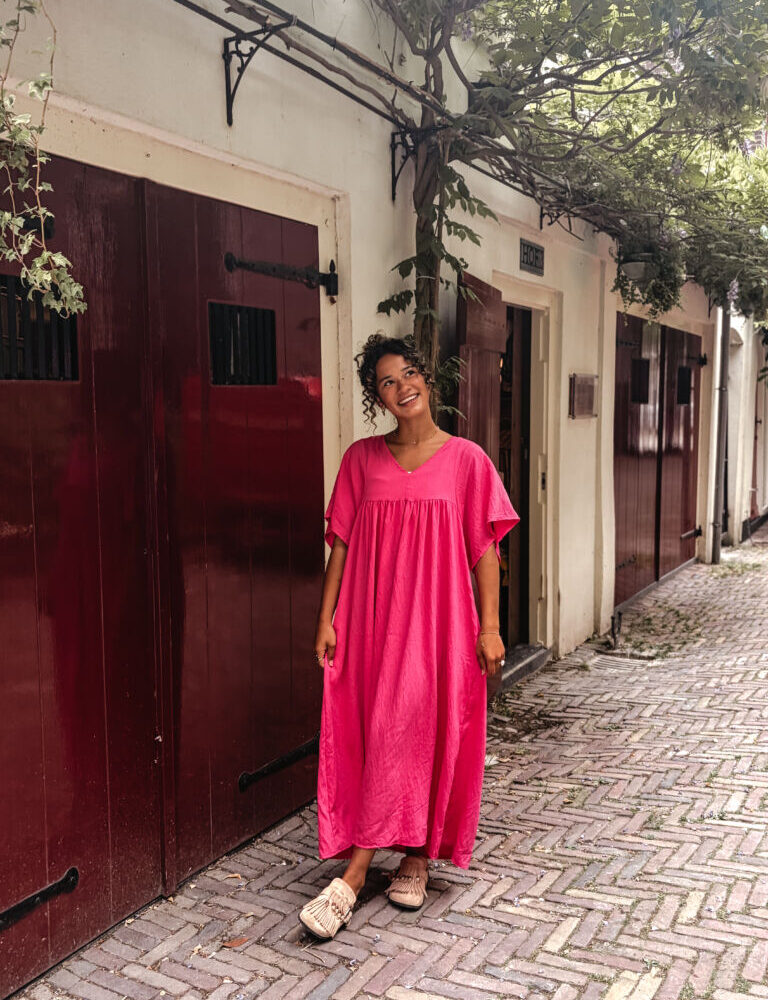 Azzurro 3055 dress long fuchsia sanne