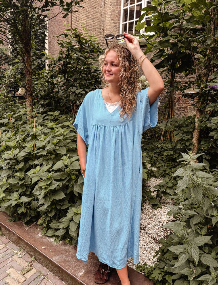 Azzurro 3055 dress long blue sanne