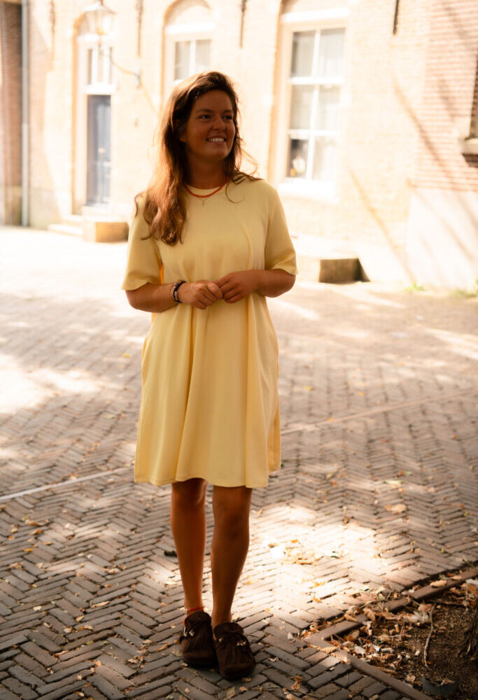 azzurro 8780 sweat dress senna yellow