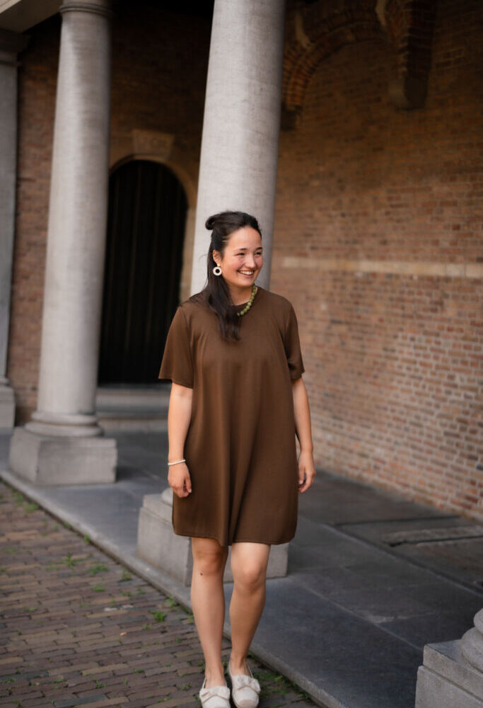 azzurro 8780 sweat dress senna brown